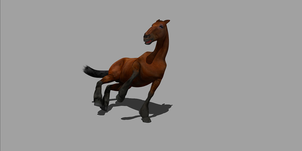 Horse Rigged Animated Low-poly 3D model_11