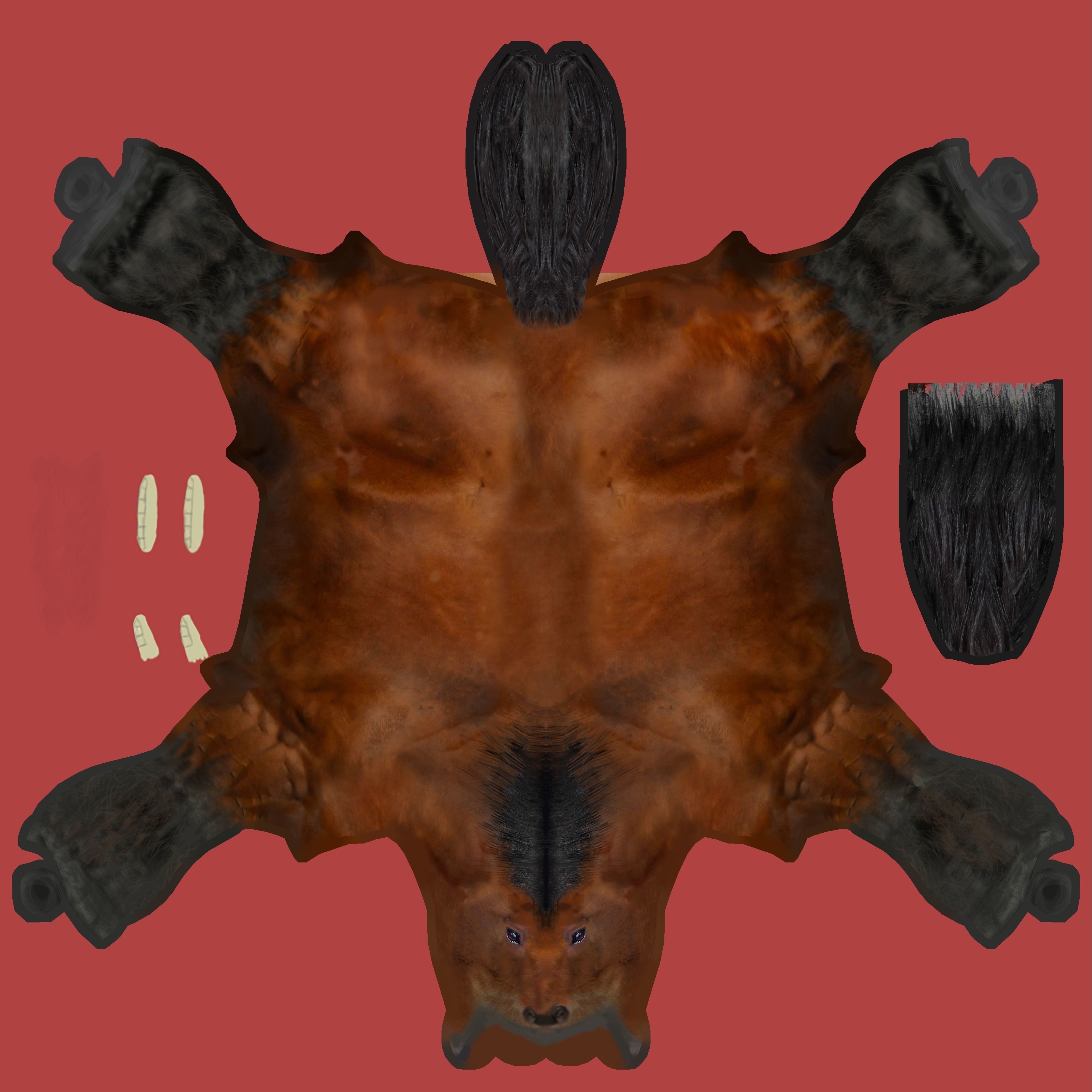 Horse Rigged Animated Low-poly 3D model_12