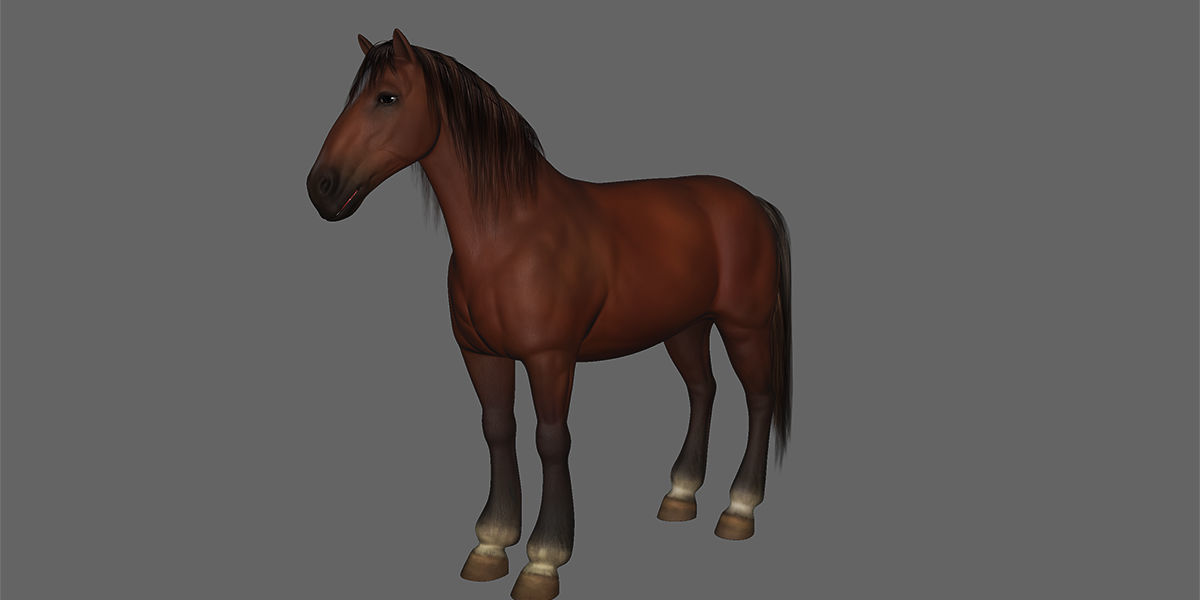Horse Rigged Animated Low-poly 3D model_25