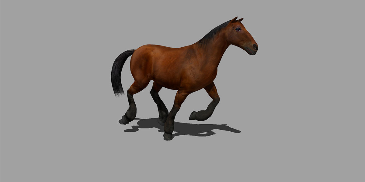 Horse Rigged Animated Low-poly 3D model_3