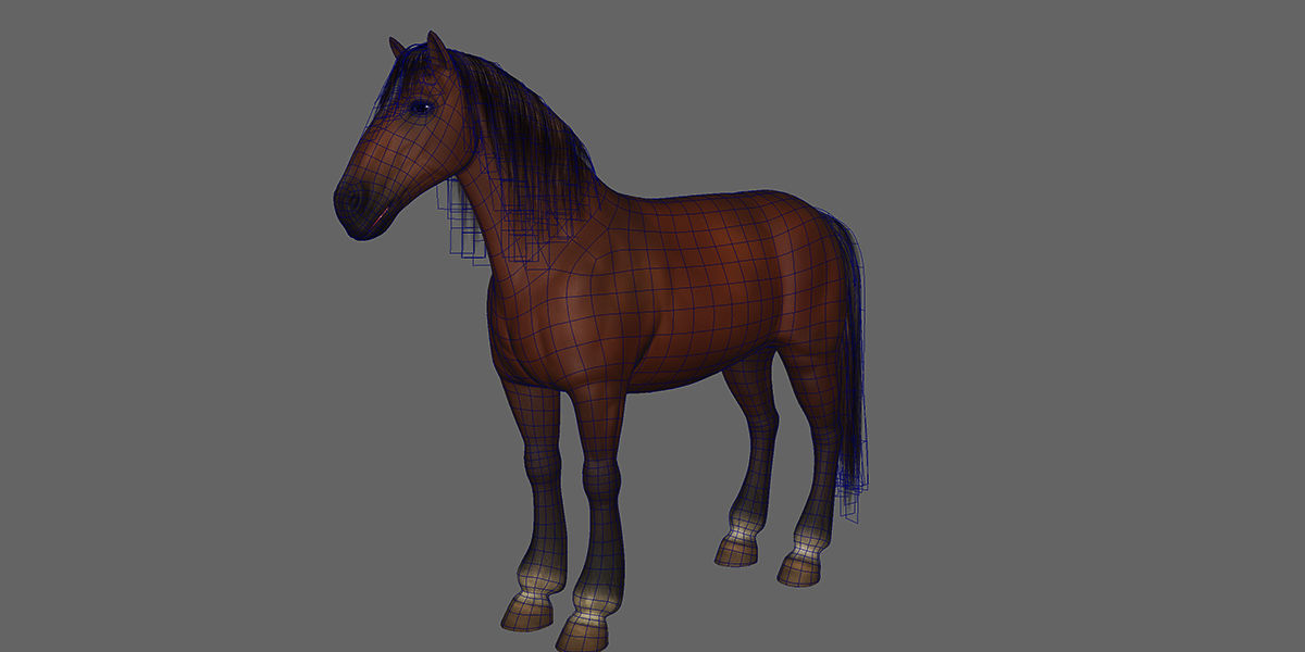 Horse Rigged Animated Low-poly 3D model_24
