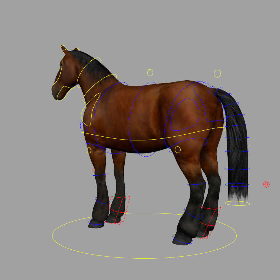 Horse Rigged Animated Low-poly 3D model_15