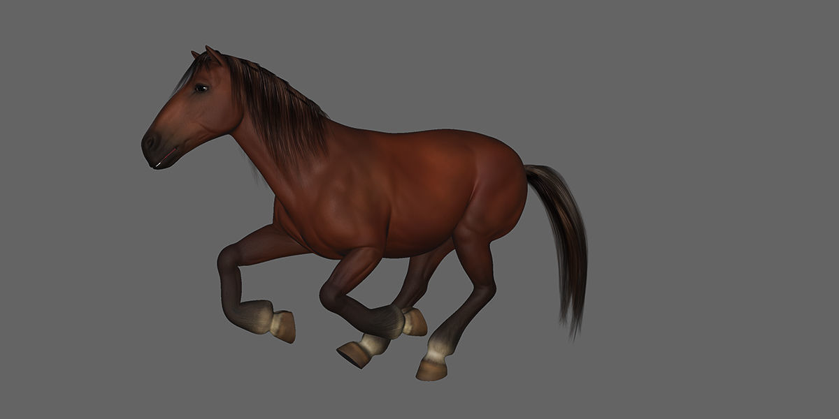 Horse Rigged Animated Low-poly 3D model_17