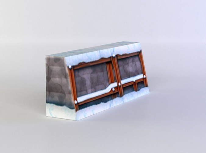 Rampart wooden shelf with snow