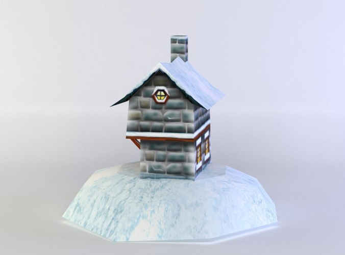 House on snowy hill