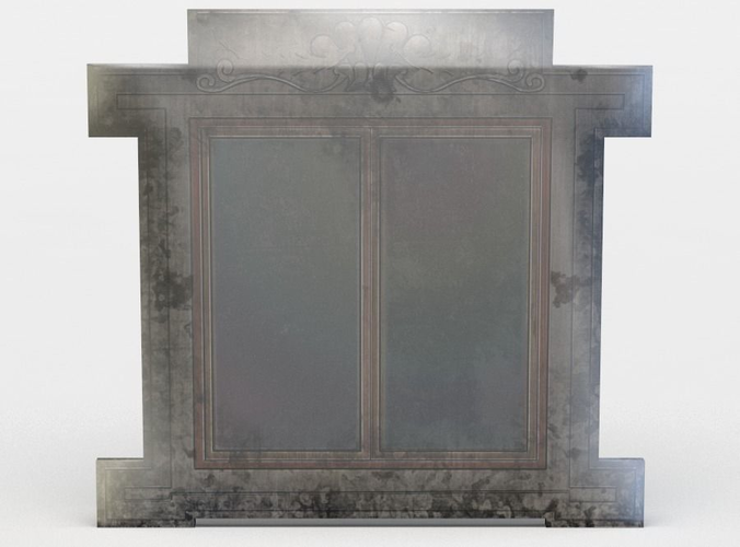 Window antique mirror with silver frame