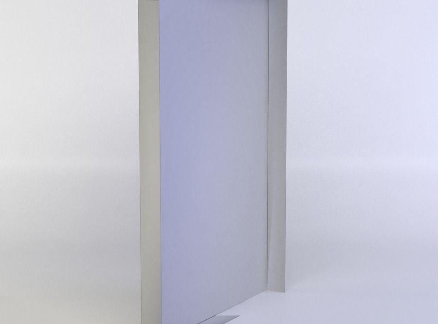 Window door with glass panels Low-poly 3D model_4