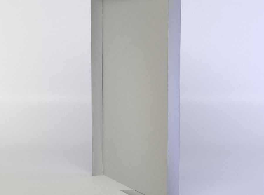 Window door with glass panels Low-poly 3D model_5