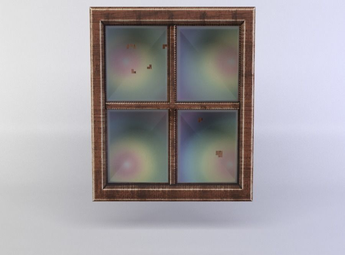 Window wooden Low-poly 3D model