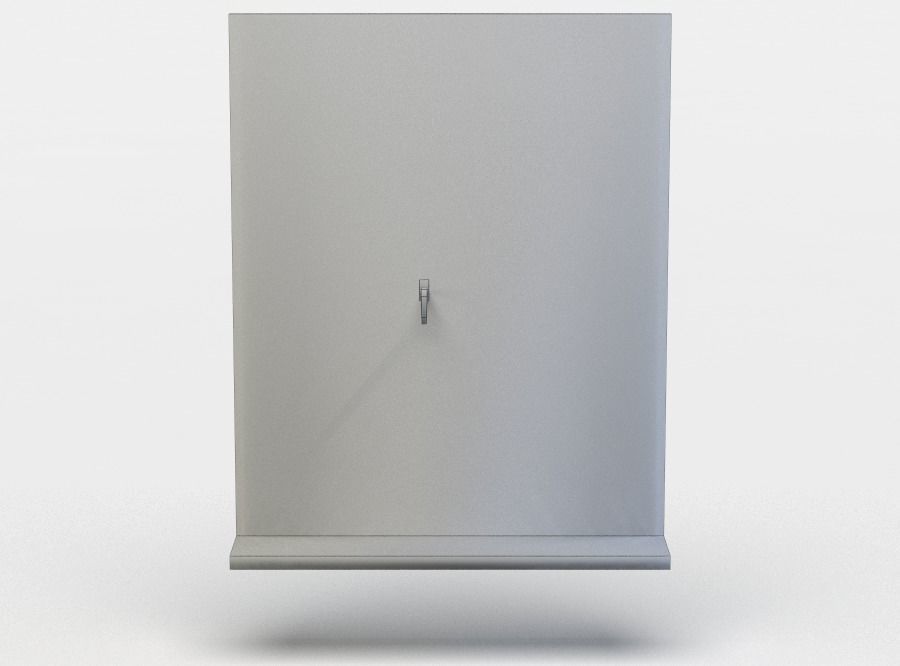 Window wooden cabinet with glass doors Low-poly 3D model_3