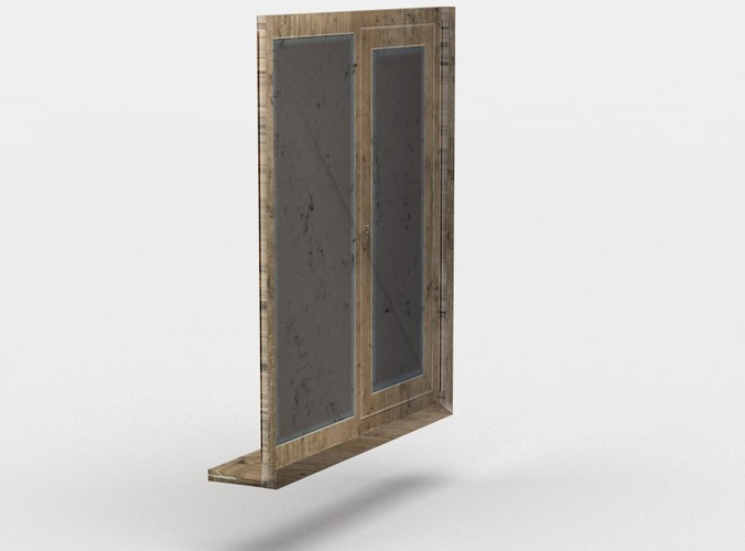 Window wooden cabinet with glass doors