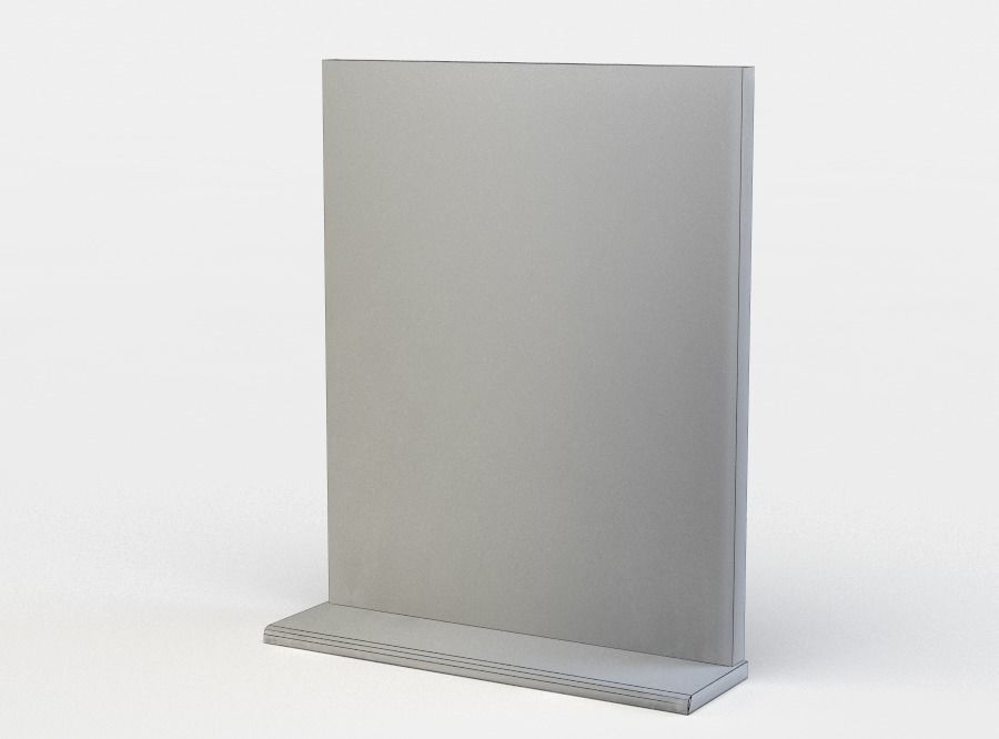 Window metal frame with mirror Low-poly 3D model_4