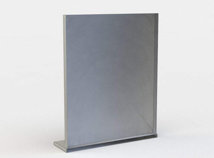 Window metal frame with mirror Low-poly 3D model_5