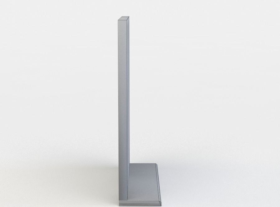 Window metal frame with mirror Low-poly 3D model_3