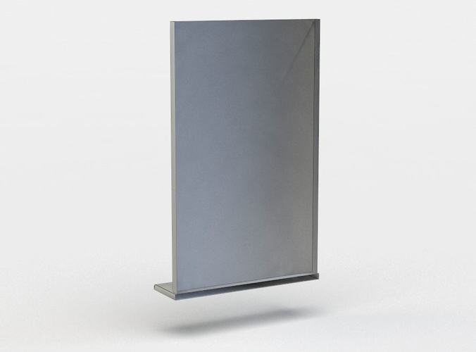 Window tv stand in stainless steel