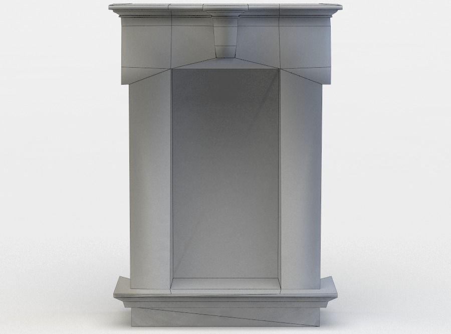 Window with wooden frame Low-poly 3D model_3