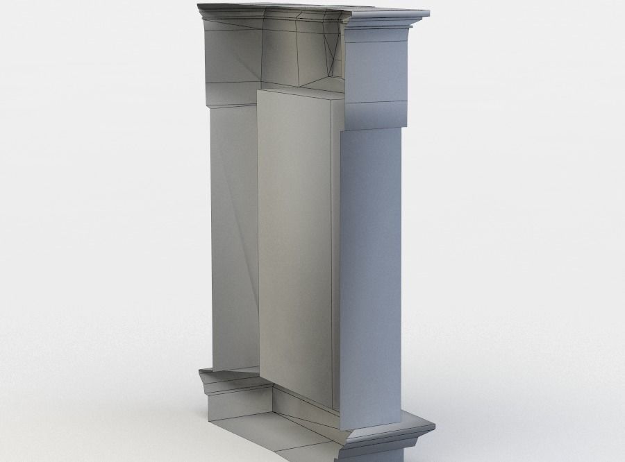 Window with wooden frame Low-poly 3D model_5