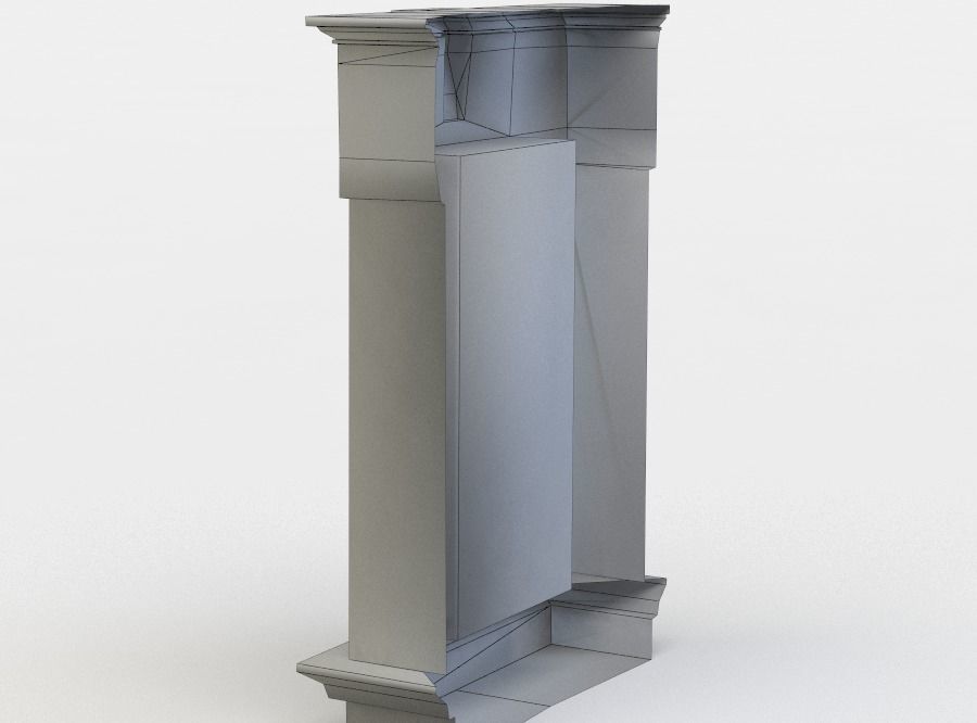 Window with wooden frame Low-poly 3D model_4