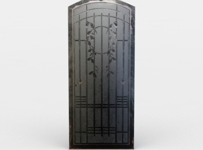 Window iron door with design Low-poly 3D model