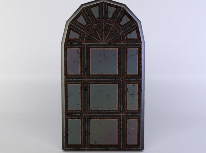 Window arched - arched Low-poly 3D model
