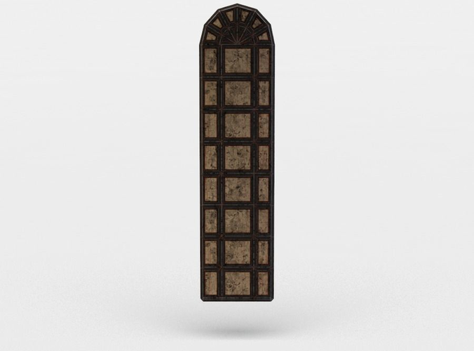 Window wooden letter l Low-poly 3D model