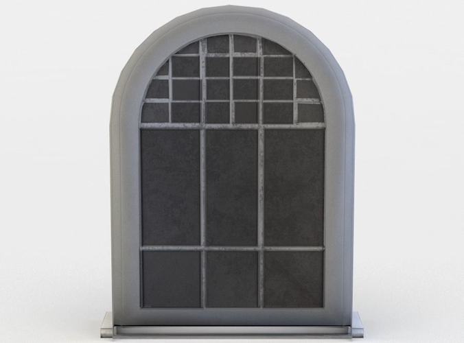 Window arched Low-poly 3D model