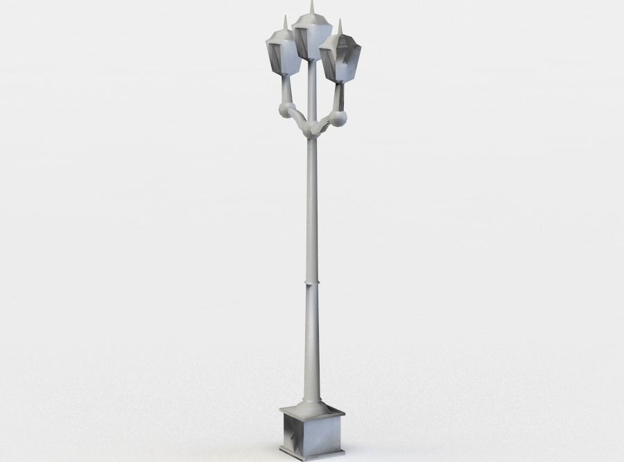 Street light Low-poly 3D model_2