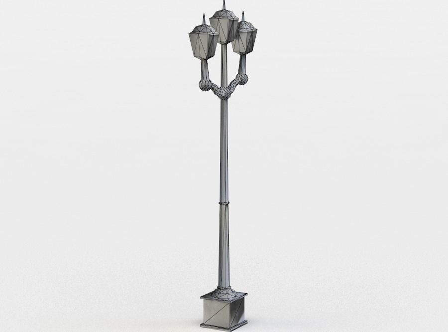 Street light Low-poly 3D model_4
