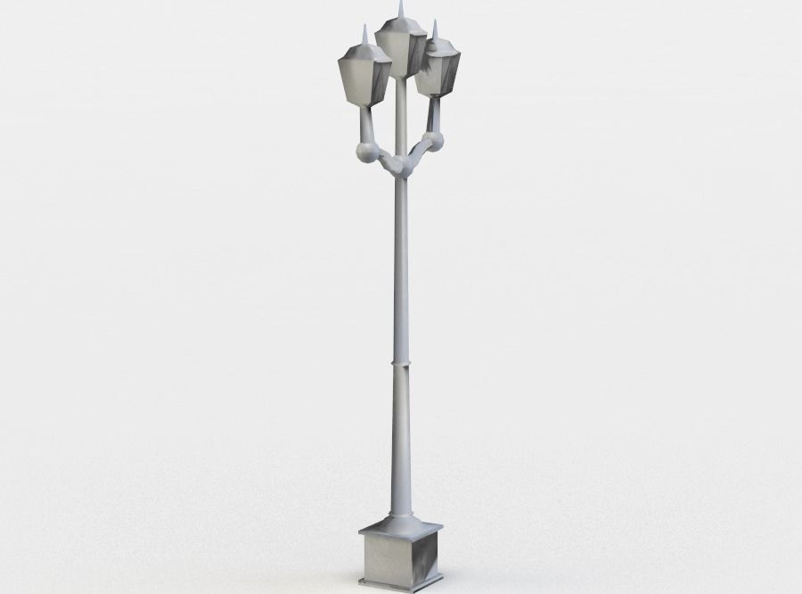 Street light Low-poly 3D model_1