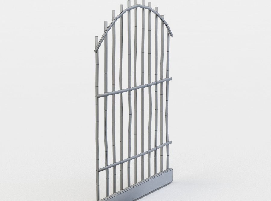 Gates wrought iron gate Low-poly 3D model_4