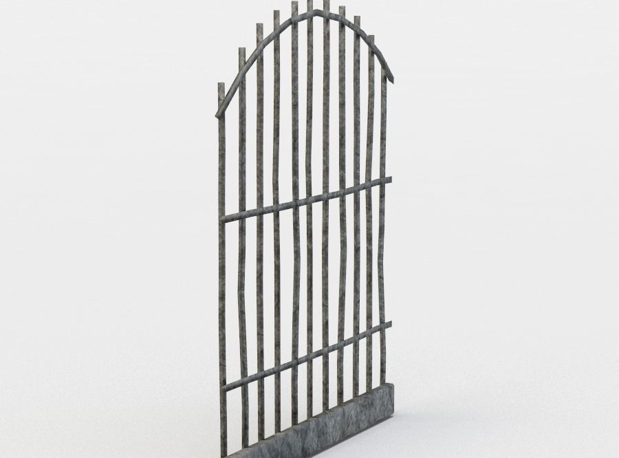 Gates wrought iron gate Low-poly 3D model_1