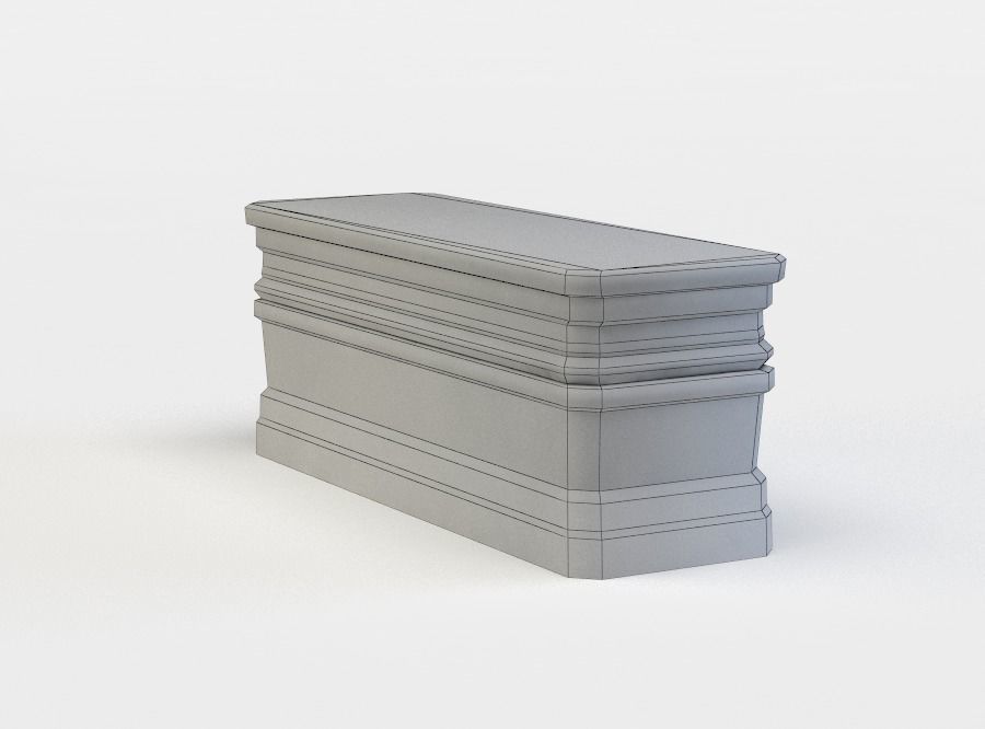 Altar stone bench Low-poly 3D model_5
