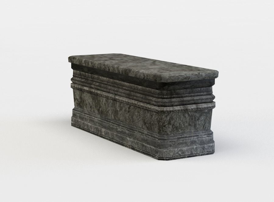 Altar stone bench Low-poly 3D model_2