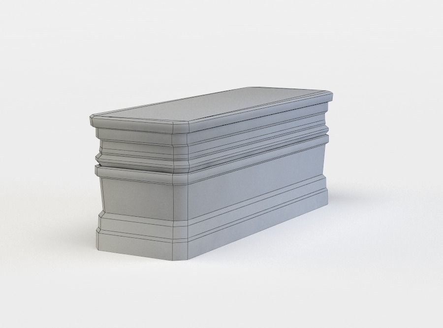 Altar stone bench Low-poly 3D model_4