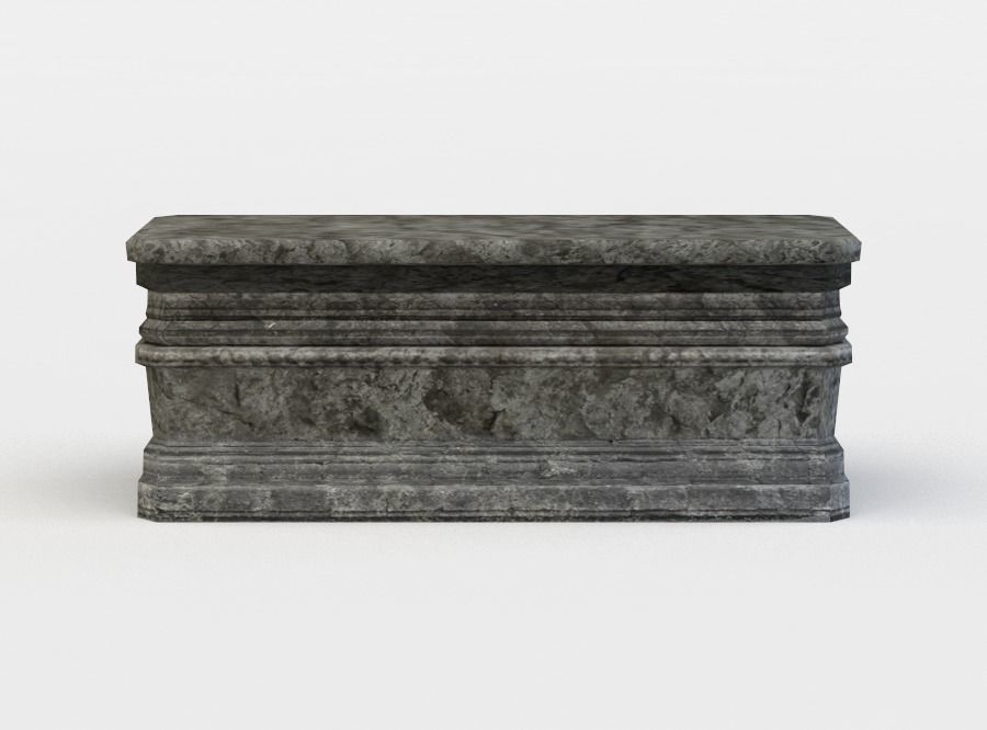 Altar stone bench Low-poly 3D model_0