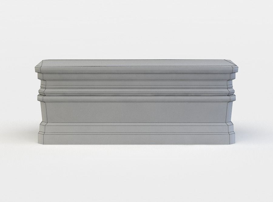 Altar stone bench Low-poly 3D model_3