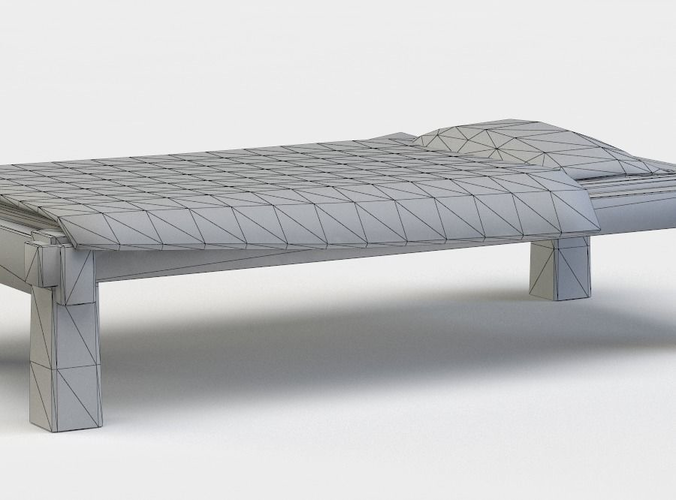 Bed wooden with pillow