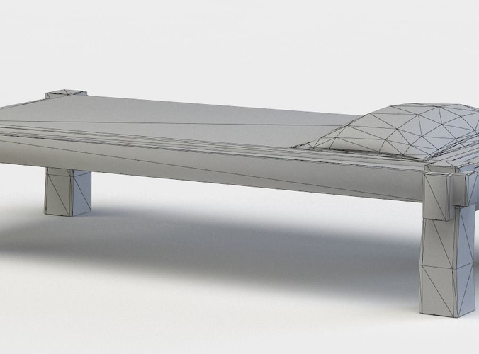 Bed wooden with pillow on top