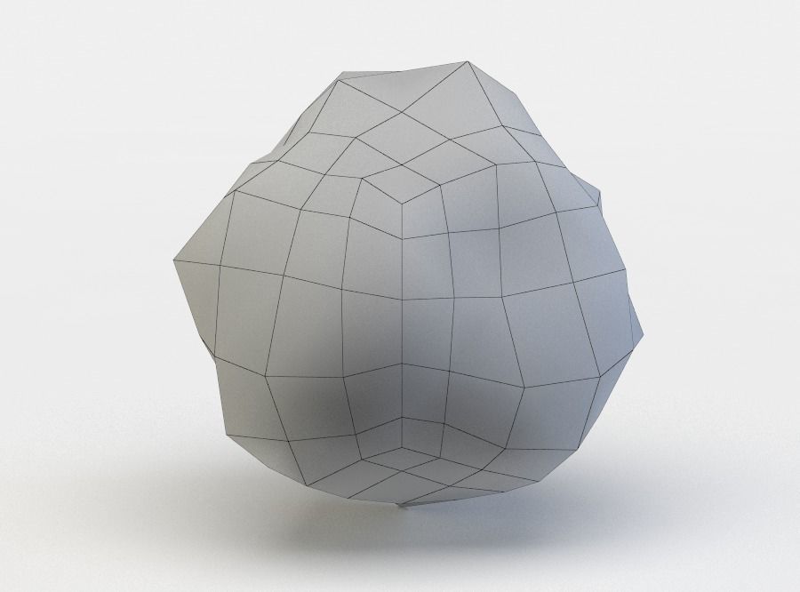 Pink rock Low-poly 3D model_5