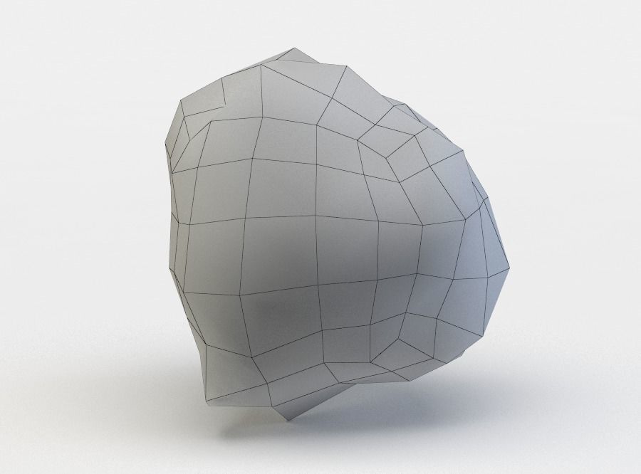 Pink rock Low-poly 3D model_4