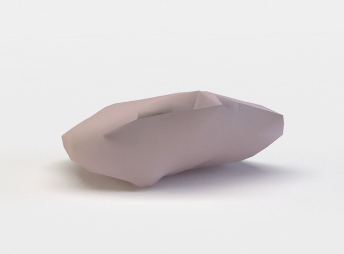 Pink rock Low-poly 3D model