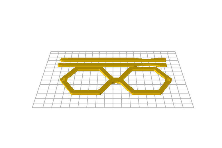 Eyeglasses pair of hexagonal Free 3D print model_1