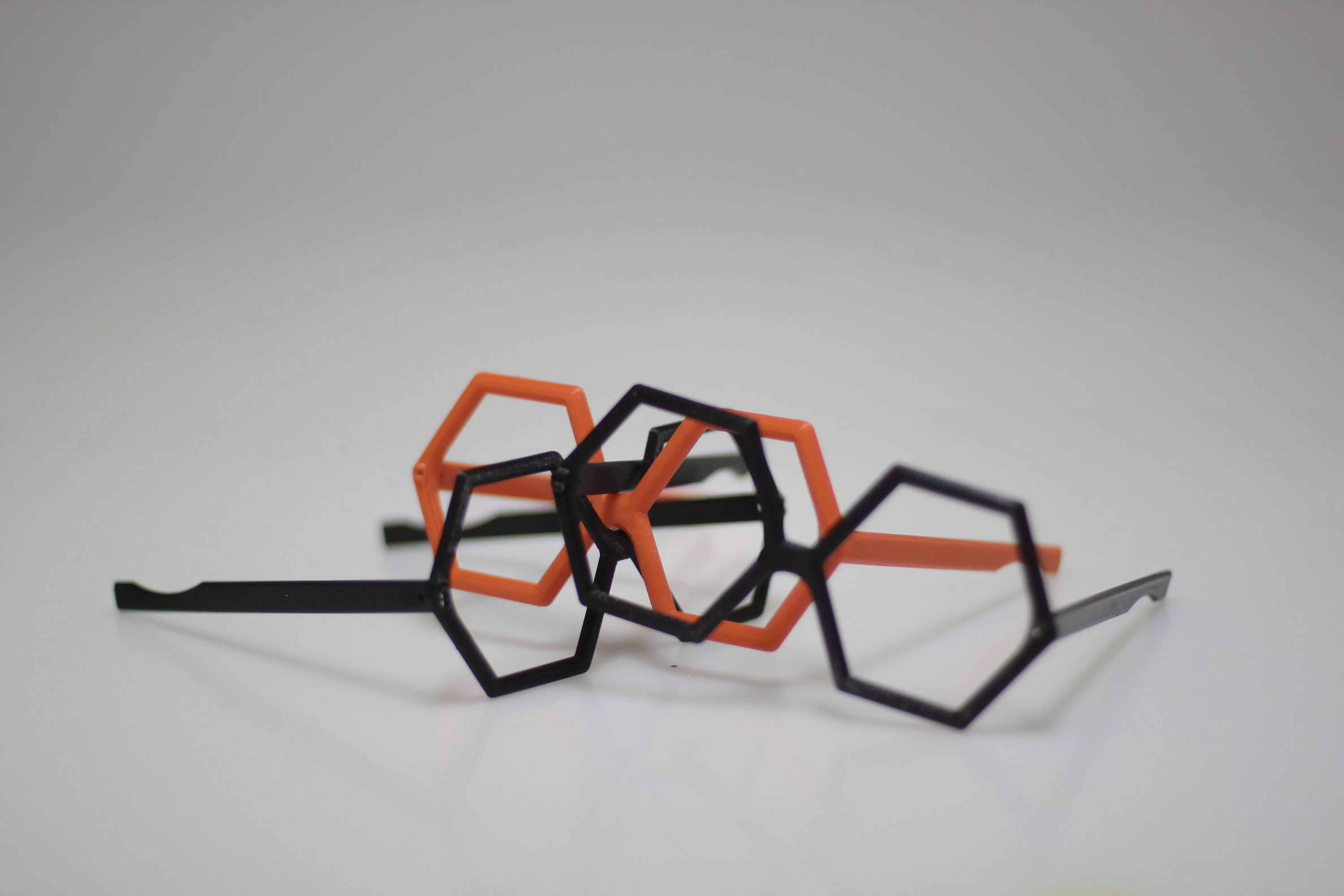 Eyeglasses pair of hexagonal Free 3D print model_0