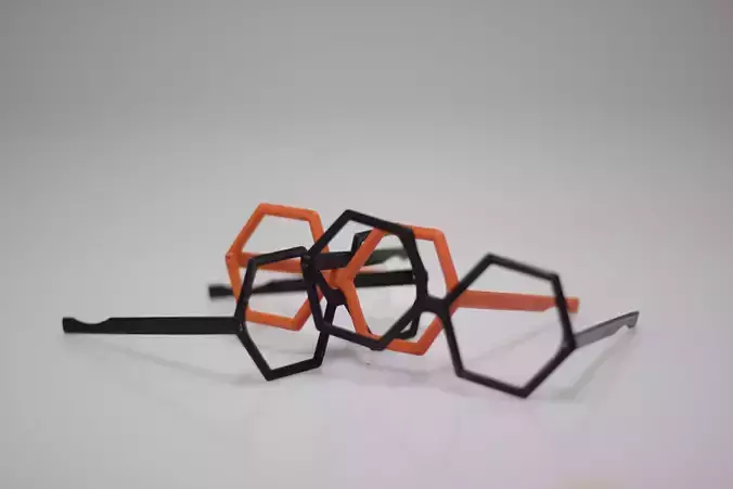 Eyeglasses pair of hexagonal Free 3D print model