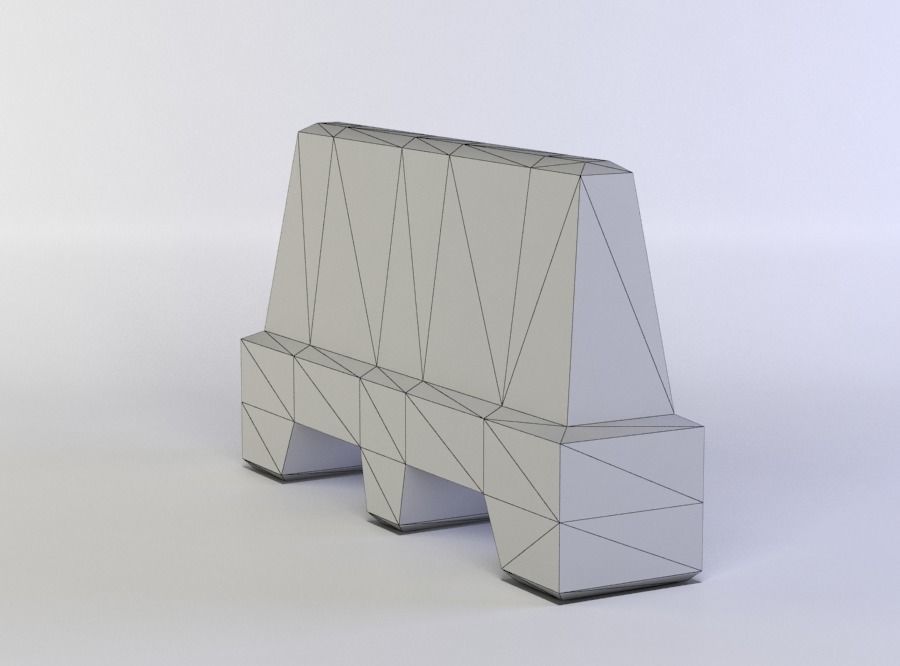 Masonry barrier Low-poly 3D model_5