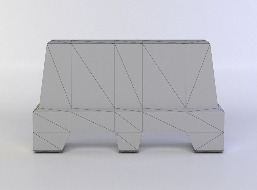 Masonry barrier Low-poly 3D model_3