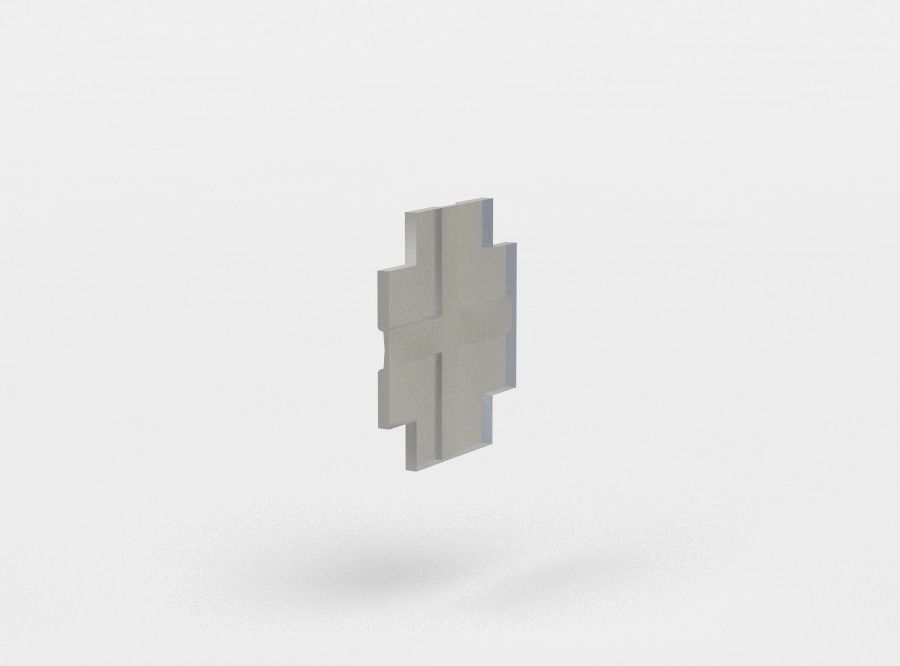 Sewer ground cross Low-poly 3D model_1