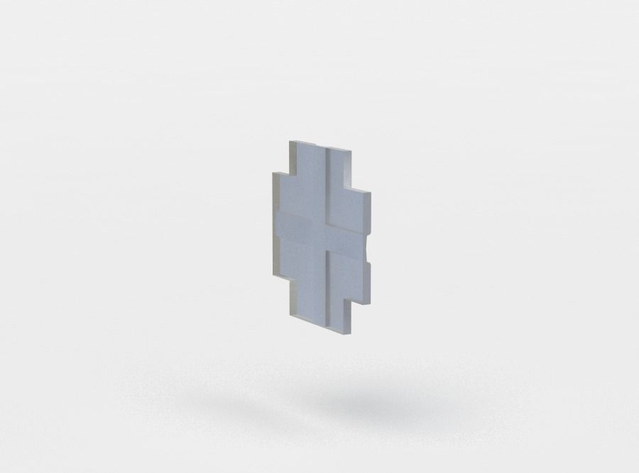 Sewer ground cross Low-poly 3D model_2