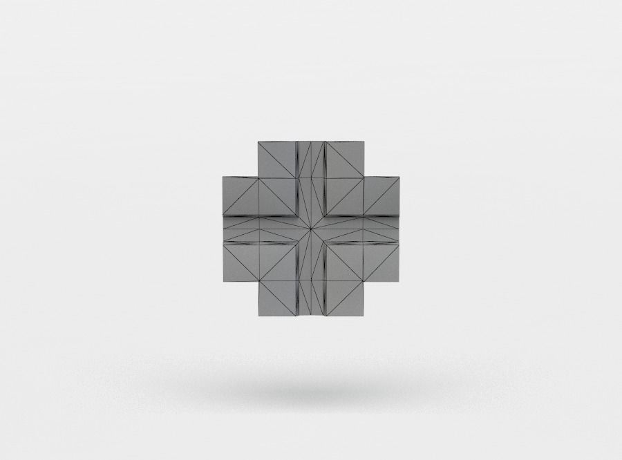 Sewer ground cross Low-poly 3D model_3