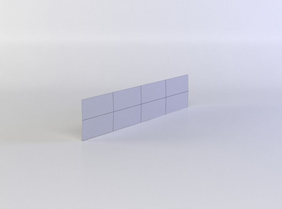 White long grates  Low-poly 3D model_4